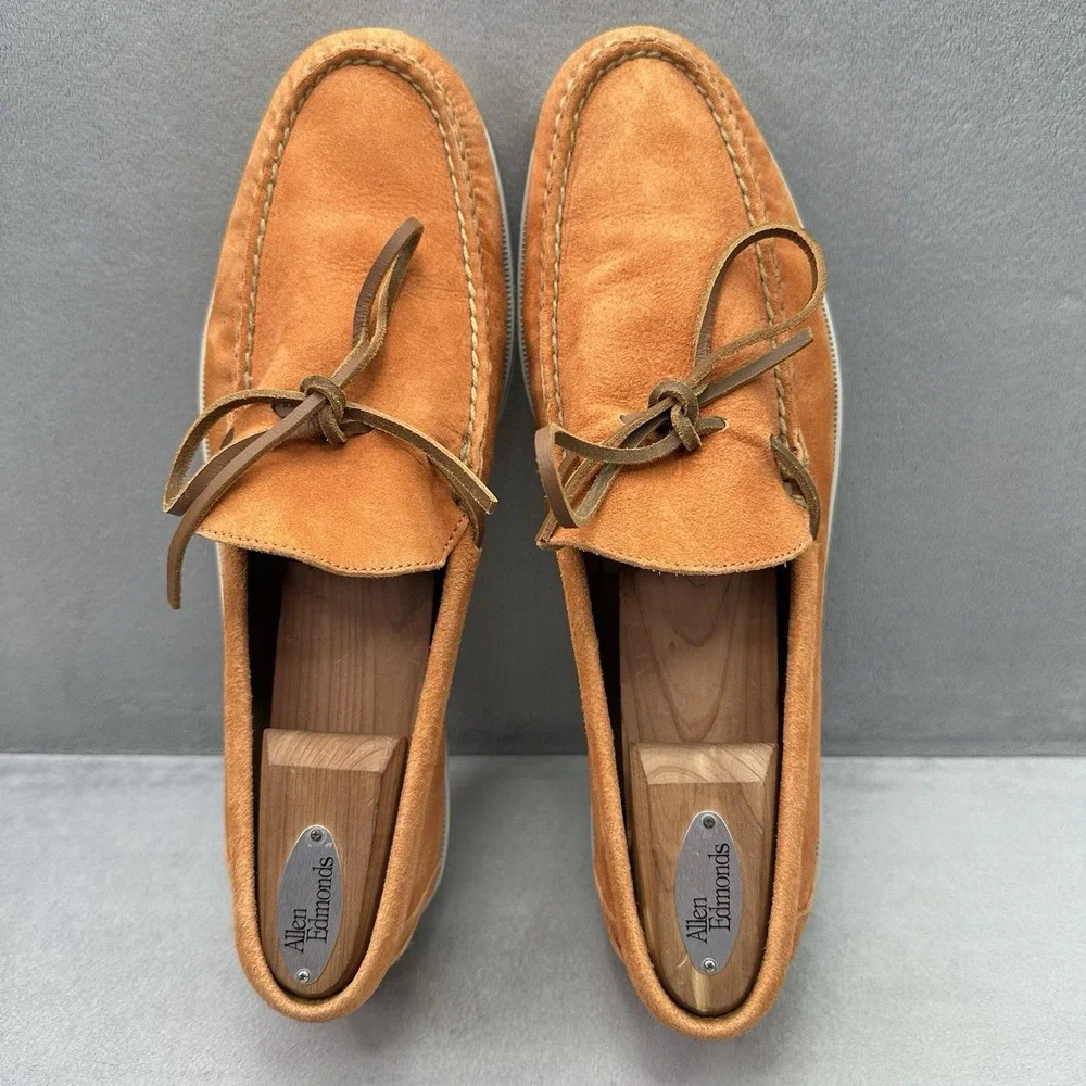 Peter Millar Excursionist Mens Size 11.5 (M) Boat Shoes Papaya Suede Slip-On EUC